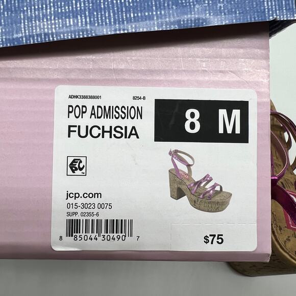 Pop Womens Admission Heeled Sandals Pink Fuschia Size 8M - Picture 16 of 16